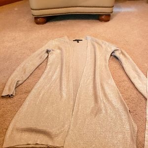 White House Black Market women's size small shimmery gold duster